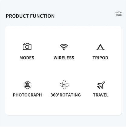 Roreta Wireless Selfie Stick Tripod Stand Bluetooth Remote Extendable Tripod for iPhone Mobile Phone Tiktok Live Streaming