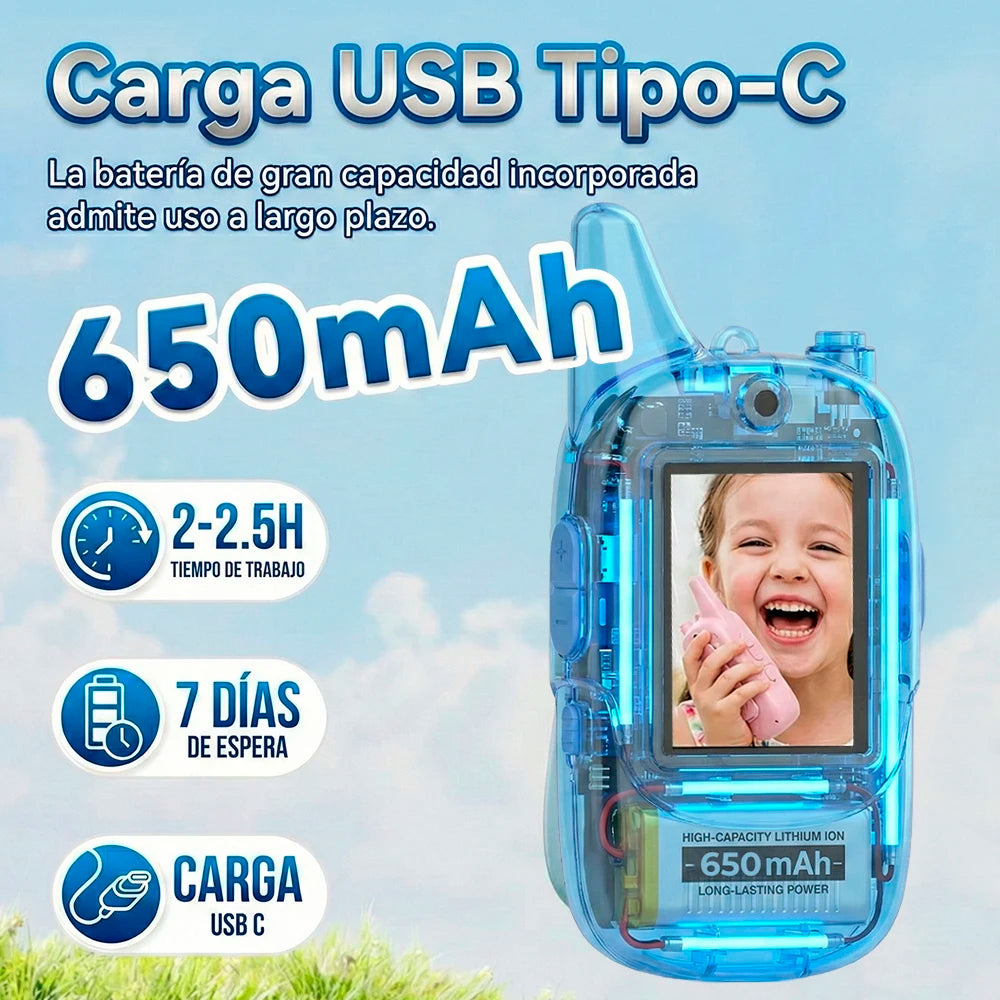 Pair of Kids 2.4G WIFI Video Walkie-Talkies Toy for Communication and Fun
