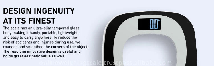 Custom Logo Large LCD Display Digital Personal Weighing Scale Standard Quality Tempered Glass Skid Proof Maximum Weight 180kg