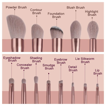 New 13PCS Makeup Brushes Set Super soft detail brush Blush Brush Foundation Concealer Contour Eyeshadow Brush Women Beauty Tools