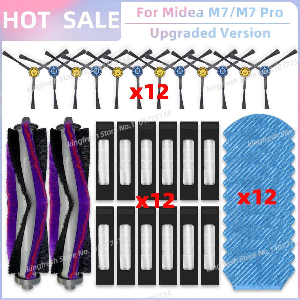 Fit For ( Midea M7 / M7 Pro / M7 EVO, Eureka NER700 ) Vacuum Parts Main Roller Side Brush Hepa Filter Mop Cloth Accessories