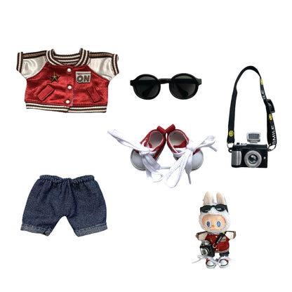 Mini Plush Doll'S Clothes Outfit Accessories For Korea Kpop Exo Labubu V1 V2 Idol Dolls Goose Dinosaur Macaron Clothing Gift