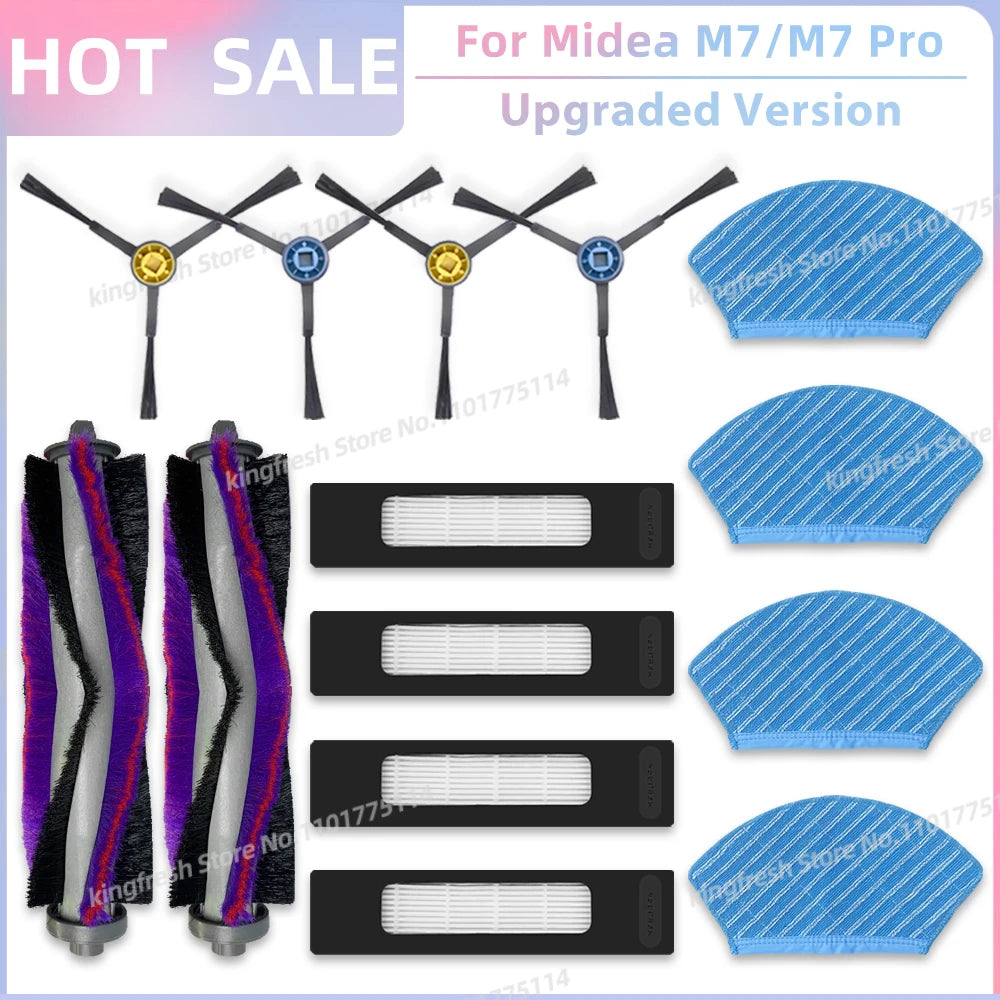 Fit For ( Midea M7 / M7 Pro / M7 EVO, Eureka NER700 ) Vacuum Parts Main Roller Side Brush Hepa Filter Mop Cloth Accessories