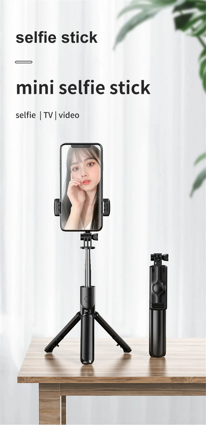 Roreta Wireless Selfie Stick Tripod Stand Bluetooth Remote Extendable Tripod for iPhone Mobile Phone Tiktok Live Streaming