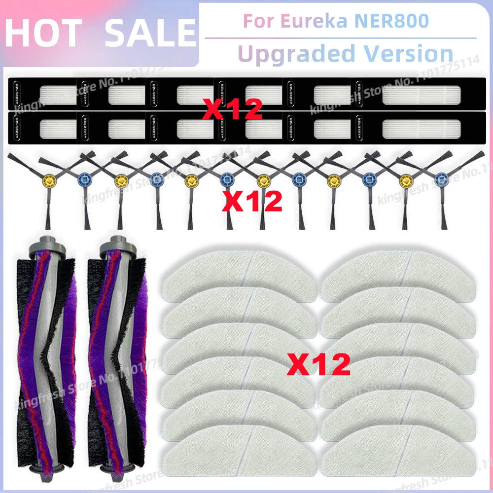 Compatible For Eureka NER800 Robot Vacuum Replacement Parts Main Roller Side Brush Hepa Filter Mop Cloth Accessories