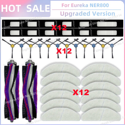 Compatible For Eureka NER800 Robot Vacuum Replacement Parts Main Roller Side Brush Hepa Filter Mop Cloth Accessories