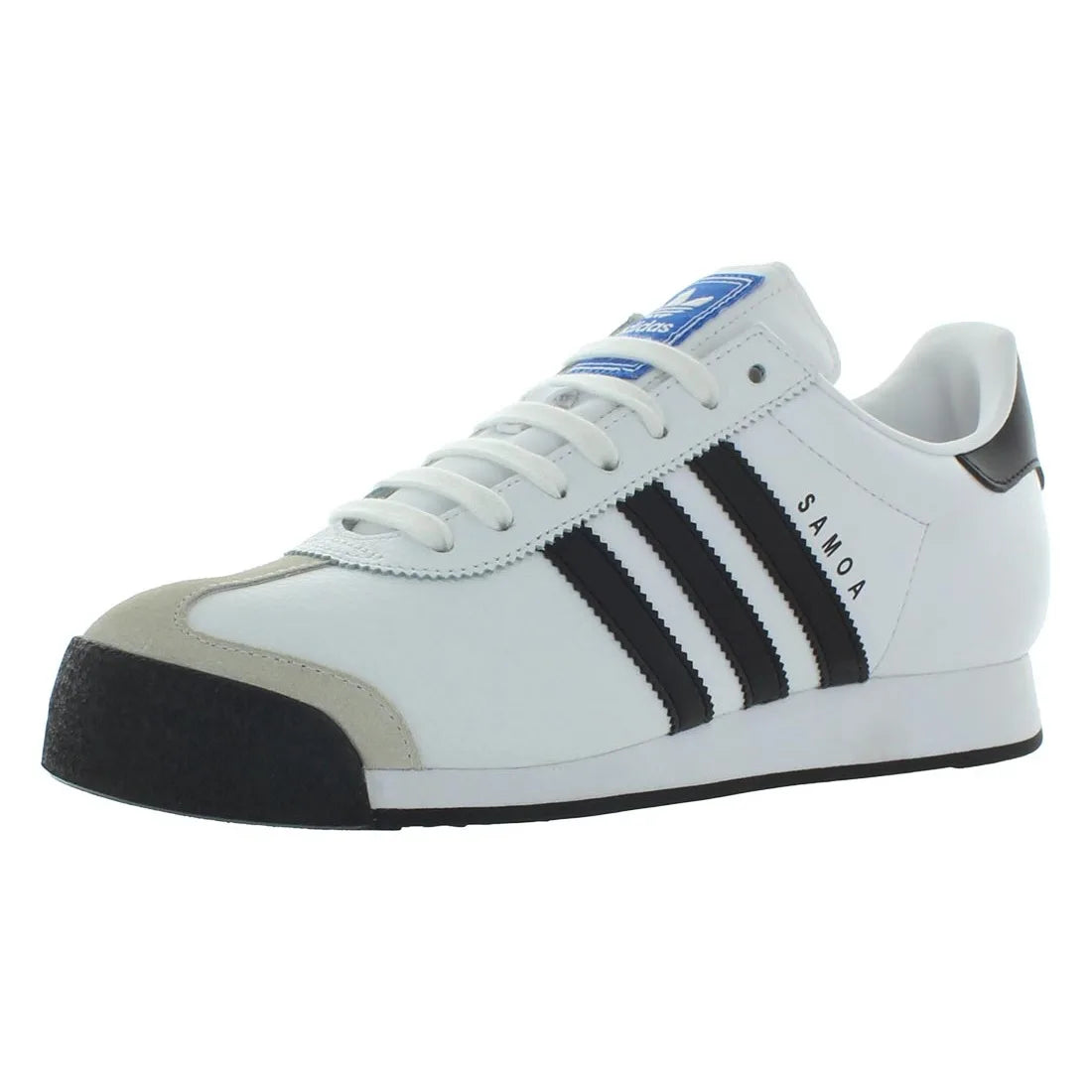 For Samoa Men's Sneakers White/Black Court Style Breathable Mesh Lining EVA Insole Solid Pattern Trendy Made China Model
