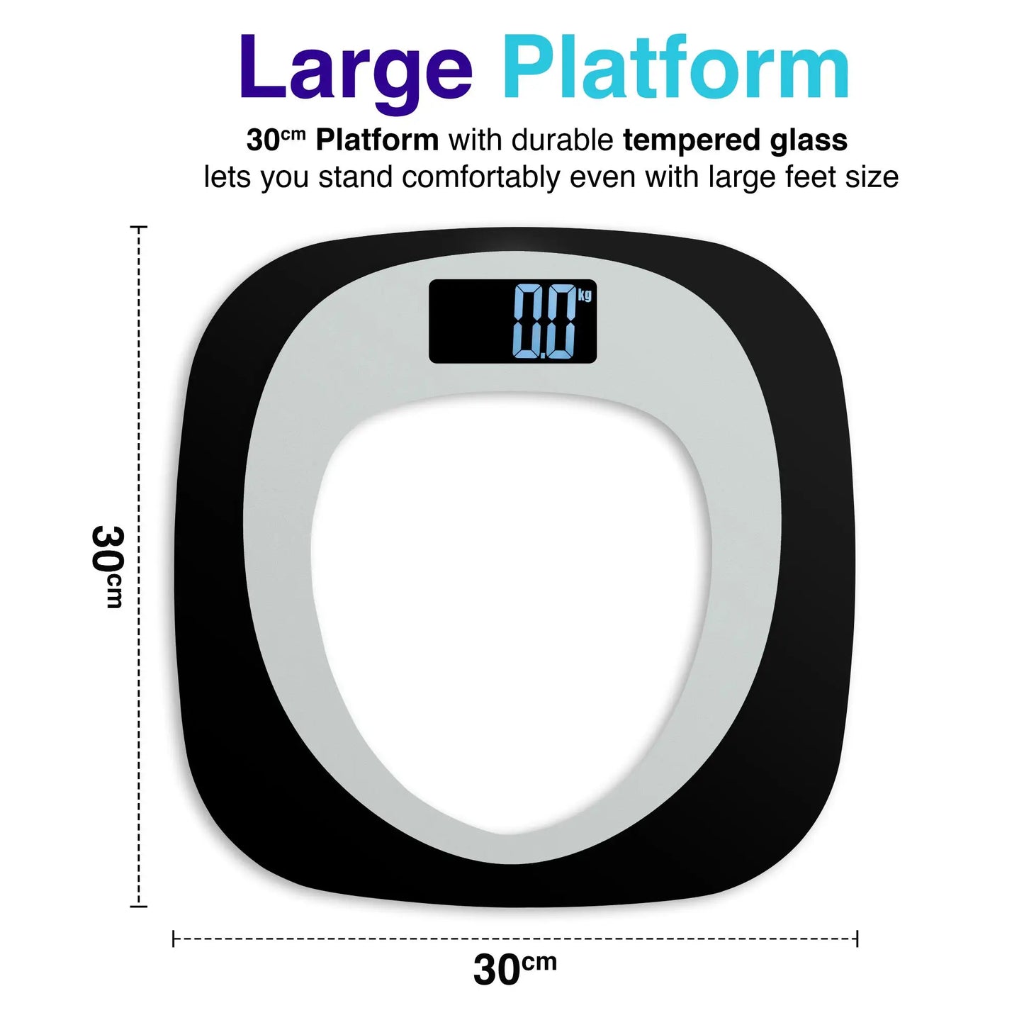 Custom Logo Large LCD Display Digital Personal Weighing Scale Standard Quality Tempered Glass Skid Proof Maximum Weight 180kg