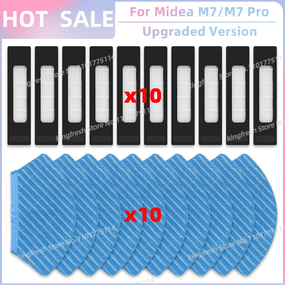 Fit For ( Midea M7 / M7 Pro / M7 EVO, Eureka NER700 ) Vacuum Parts Main Roller Side Brush Hepa Filter Mop Cloth Accessories
