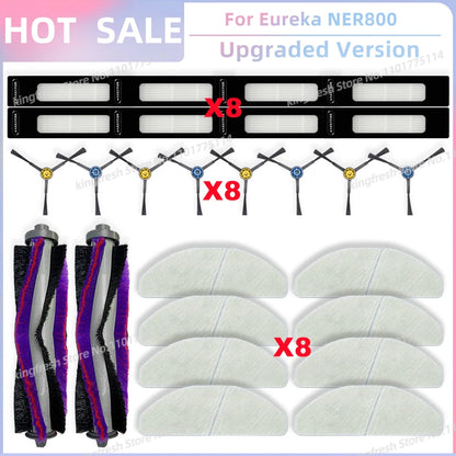 Compatible For Eureka NER800 Robot Vacuum Replacement Parts Main Roller Side Brush Hepa Filter Mop Cloth Accessories