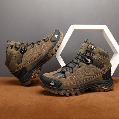 Men's Outdoor Tactical Hiking Shoes Suede Leather Wear-resistant Hunting Trekking Walking Sneakers