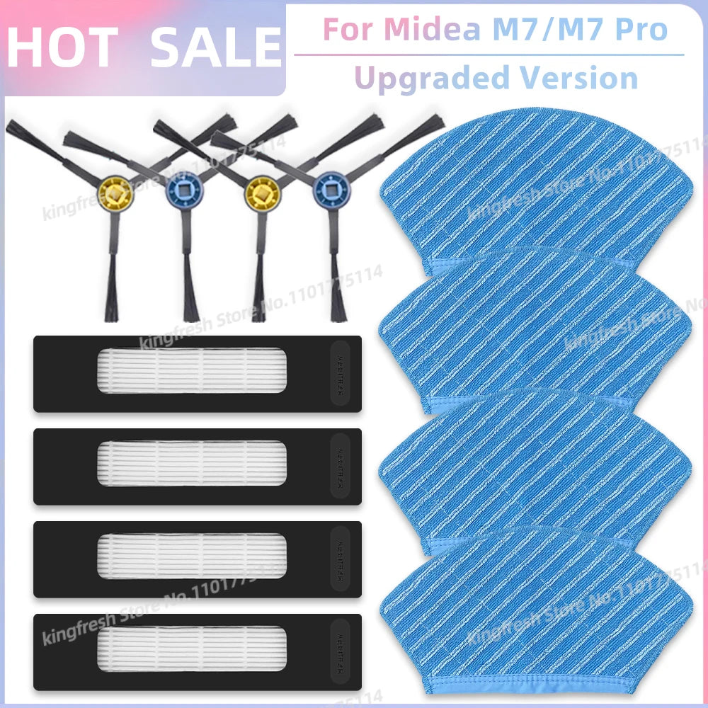 Fit For ( Midea M7 / M7 Pro / M7 EVO, Eureka NER700 ) Vacuum Parts Main Roller Side Brush Hepa Filter Mop Cloth Accessories