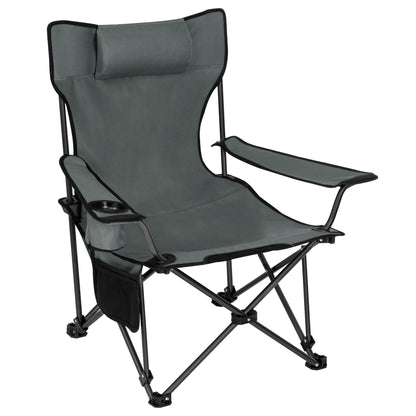 Folding Camping Chair  Lightweight Outdoor Chair Fishing Chair with Headrest Cup Holder Storage Carry Bag for Hiking Picnic Beac