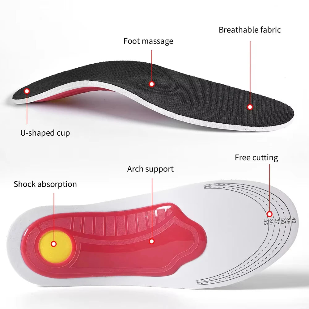 Orthotic Insoles Arch Support Orthopedic Insoles for Flat Feet, Air Cushion Damping Padding Ease Foot Pressure