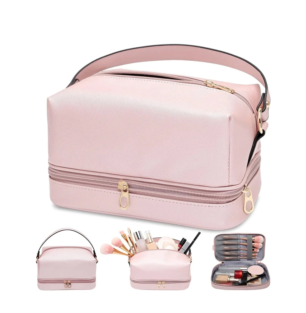 Wholesale Fashionable Leather Travel for Toiletry Bag Best Price Makeup Case with Zipper Closure Cosmetic Bags & Cases