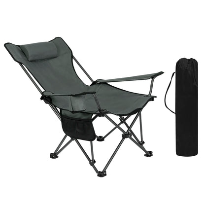 Folding Camping Chair  Lightweight Outdoor Chair Fishing Chair with Headrest Cup Holder Storage Carry Bag for Hiking Picnic Beac