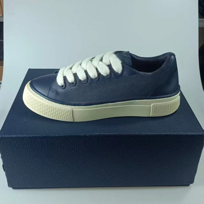 Low-Top Shell Toe Long Sleeve Thick Sole Board Shoes Casual Sports Shoes for Men Lace-Up All-Match Shoes Breathable Leather
