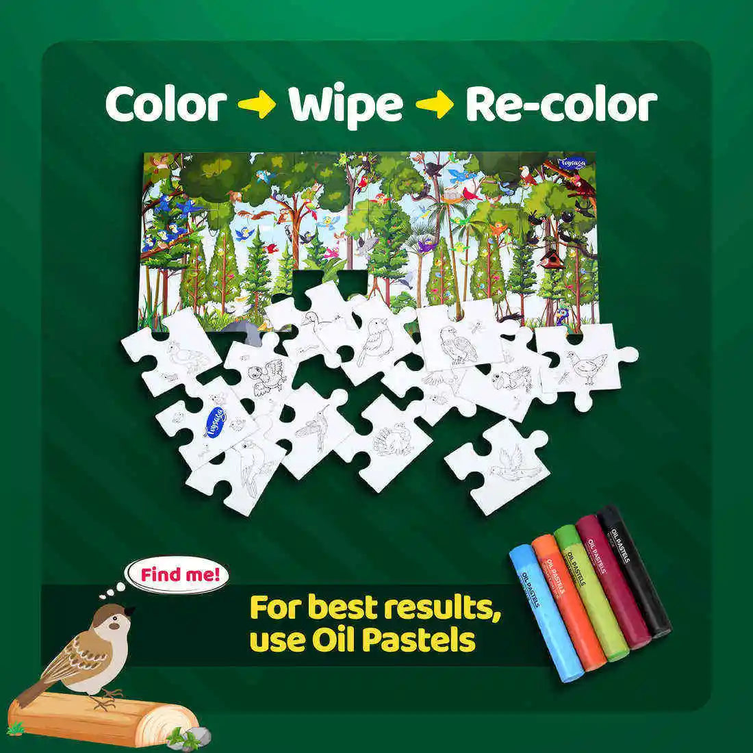 Colorful Bird Matching Activity Toy Find the Character Birds Educational Paper & Cardboard Puzzle Game for Kids Ages 2-7