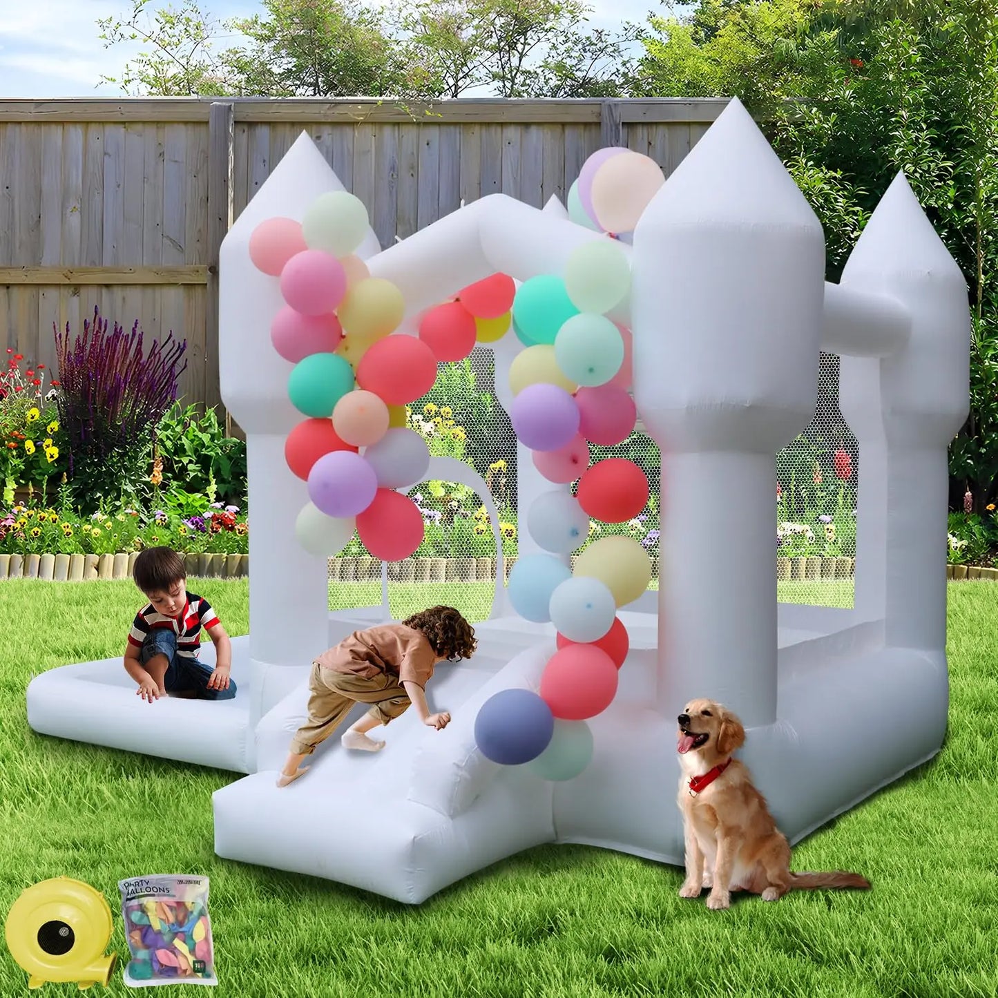 Commercial inflatable white bounce house kids party jumping castle outdoor new outdoor white wedding bouncer castle