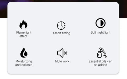 KINSCOTER Vulkanischer Aroma-Diffusor mit ätherischer Öllampe (130 ml), USB-Anschluss, tragbarer Luftbefeuchter mit farbigem Flammen-Nachtlicht