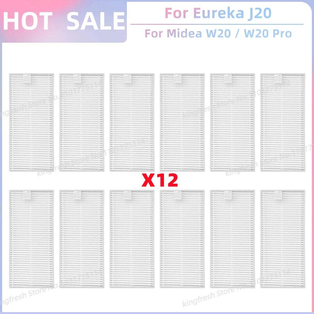 Fit For Eureka J20 / Midea W20 / W20 Pro Robot Vacuum Replacement Parts Main Roller Side Brush Hepa Filter Dust Bag Accessories