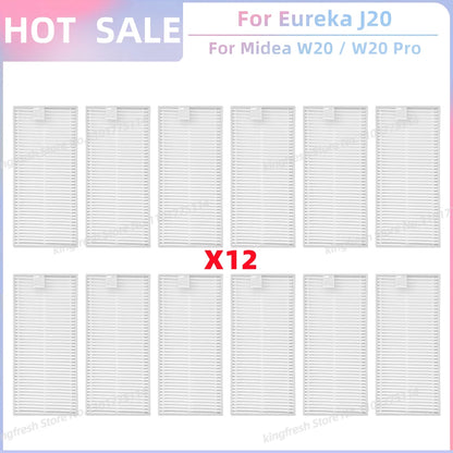 Fit For Eureka J20 / Midea W20 / W20 Pro Robot Vacuum Replacement Parts Main Roller Side Brush Hepa Filter Dust Bag Accessories