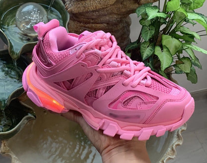 Couple Thick Soled Height Increasing Shoes Shoelaces with LED Lights Designer Men's Running Shoes Luxury Walking Style Shoes