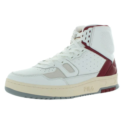 Fila Rissmo High Lux Men's Sporty Sneakers White/Burgundy Lace-Up Closure Soft EVA Fashionable Trend for Spring Summer