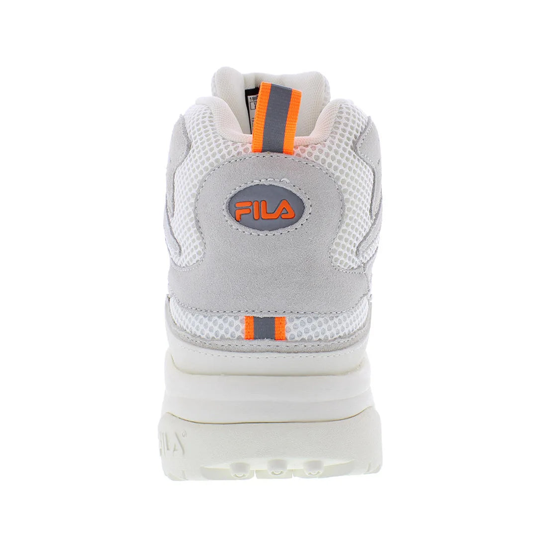Fila Men's Ranger Boot Shoes High Cut Retro Style Cream Orange PU Upper Mesh Lining Lace Up Sporty Walking Sneakers