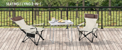 Folding Camping Chair  Lightweight Outdoor Chair Fishing Chair with Headrest Cup Holder Storage Carry Bag for Hiking Picnic Beac