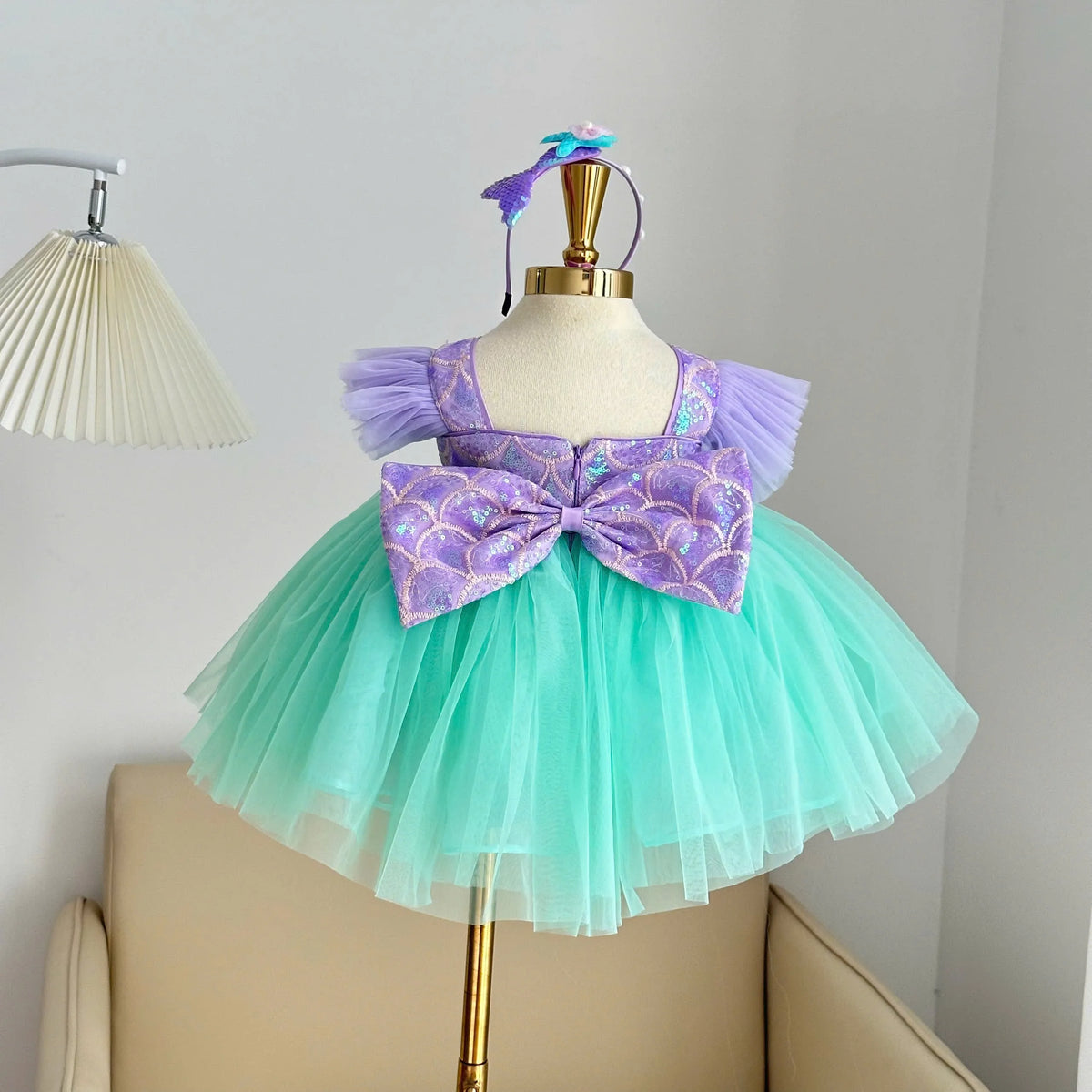 Mermaid Princess Dress for Girls Sparkly Birthday Party Gown Kids Costume Outfit Nhung Nguyen Prince Dress Baby