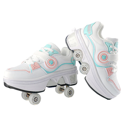High Quality Roller Shoes Size 33-42 Roller Skate Shoes Sneakers 2-in-1 Roller Littel Kids