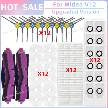 Fit for 미디어 Midea V12 / Eureka J12 Ultra Replacement Parts Accessories Main Roller Side Brush Hepa Filter Mop Cloth Dust Bag