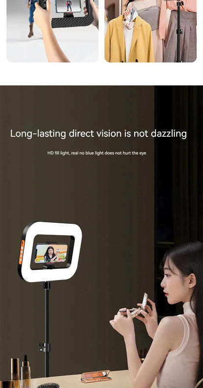 VBNBV New Handheld Ring LED Rechargeable Fill light Portable Mobile Phone Live Broadcast Photography Desktop Selfie Light ﻿