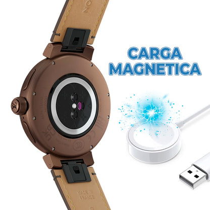High Fashion Unisex Smartwatch Elegant Functional 5BAR Water Resistance Stop Watch Diver Features Android Compatible Leather