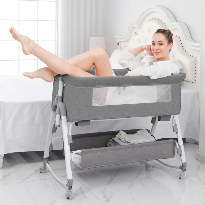 Baby Bassinet,Kids Cot Baby Crib Cradle Newborn Movable Portable Nest Crib Baby Travel Bed