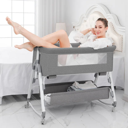 Baby Bassinet,Kids Cot Baby Crib Cradle Newborn Movable Portable Nest Crib Baby Travel Bed