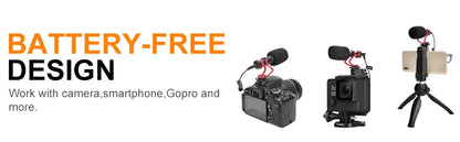 Camera Microphone,COMICA CVM-VM10II Professional Shotgun Microphone with Shock Mount For iPhone,DSLR Camera,Android Smartphones