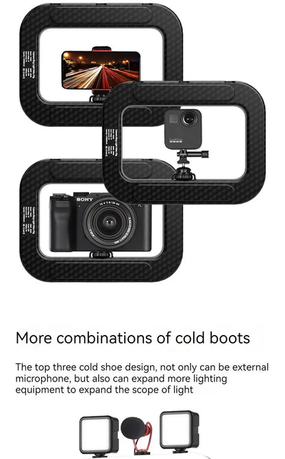 VBNBV New Handheld Ring LED Rechargeable Fill light Portable Mobile Phone Live Broadcast Photography Desktop Selfie Light ﻿