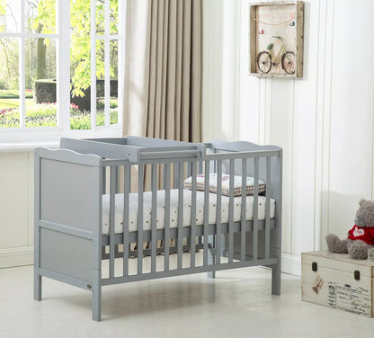 mcc direct Wooden Baby Cot Bed Orlando Top Changer &Aloe Vera Water repellent Mattress