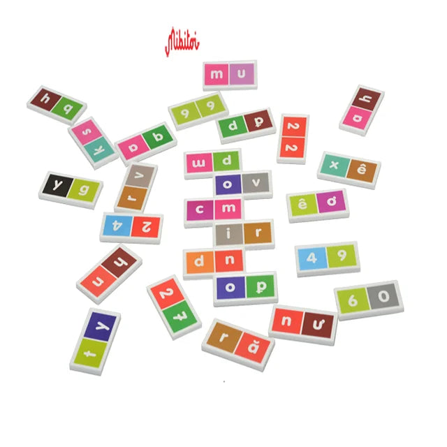 Mibitoi Montessori Educational Math Domino Learning Set Plastic Alphabet Numbers 2-7 Years Kids Unisex Customized Logo BSCI FCCA