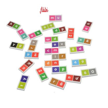 Mibitoi Montessori Educational Math Domino Learning Set Plastic Alphabet Numbers 2-7 Years Kids Unisex Customized Logo BSCI FCCA