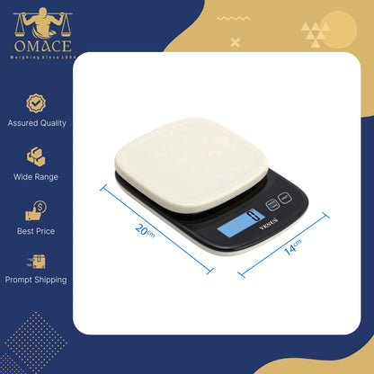 Portable Household Small Digital Electronic Kitchen Measuring Scale AAA Battery Food Weighing Plastic Material HOFFEN Brand