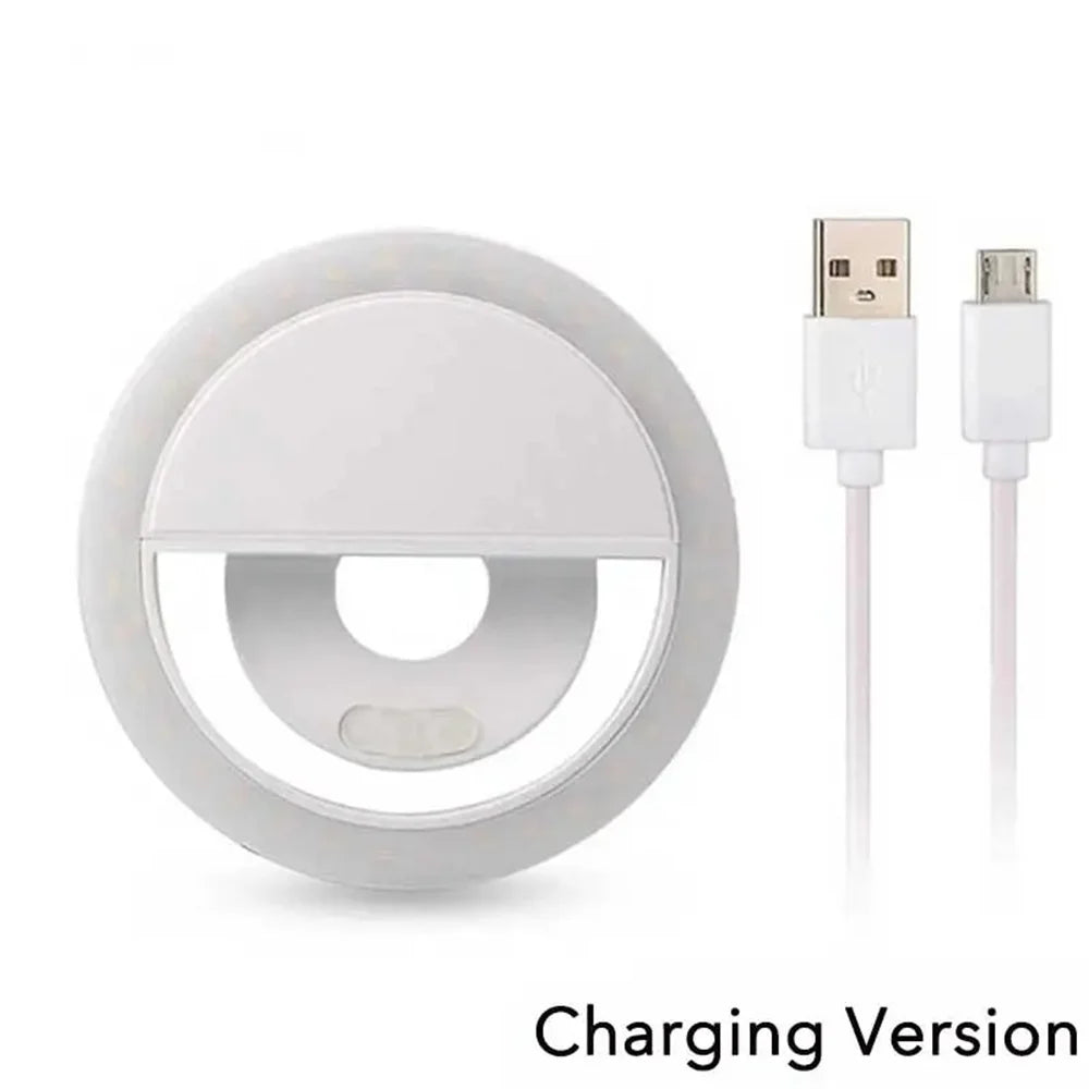 Portable USB Charge Phone Lens Lamp Led Selfie Ring Light Mobile Phone Live Broadcast Video Selfie Fill Light For All Smartphone