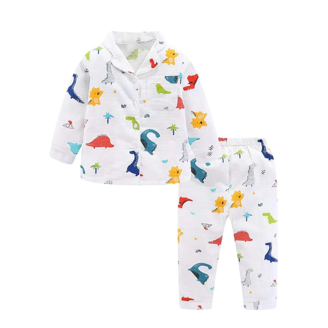 Organic Cotton Casual Unisex Baby Pajamas Soft Cozy Anti-Bacterial Quick Dry Breathable Full Sleeve Sleepwear for Newborns