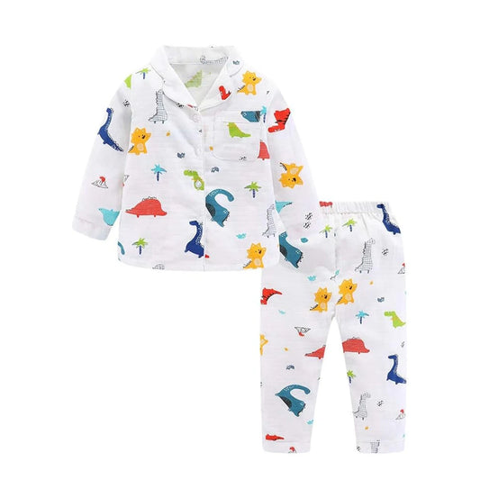 Organic Cotton Casual Unisex Baby Pajamas Soft Cozy Anti-Bacterial Quick Dry Breathable Full Sleeve Sleepwear for Newborns