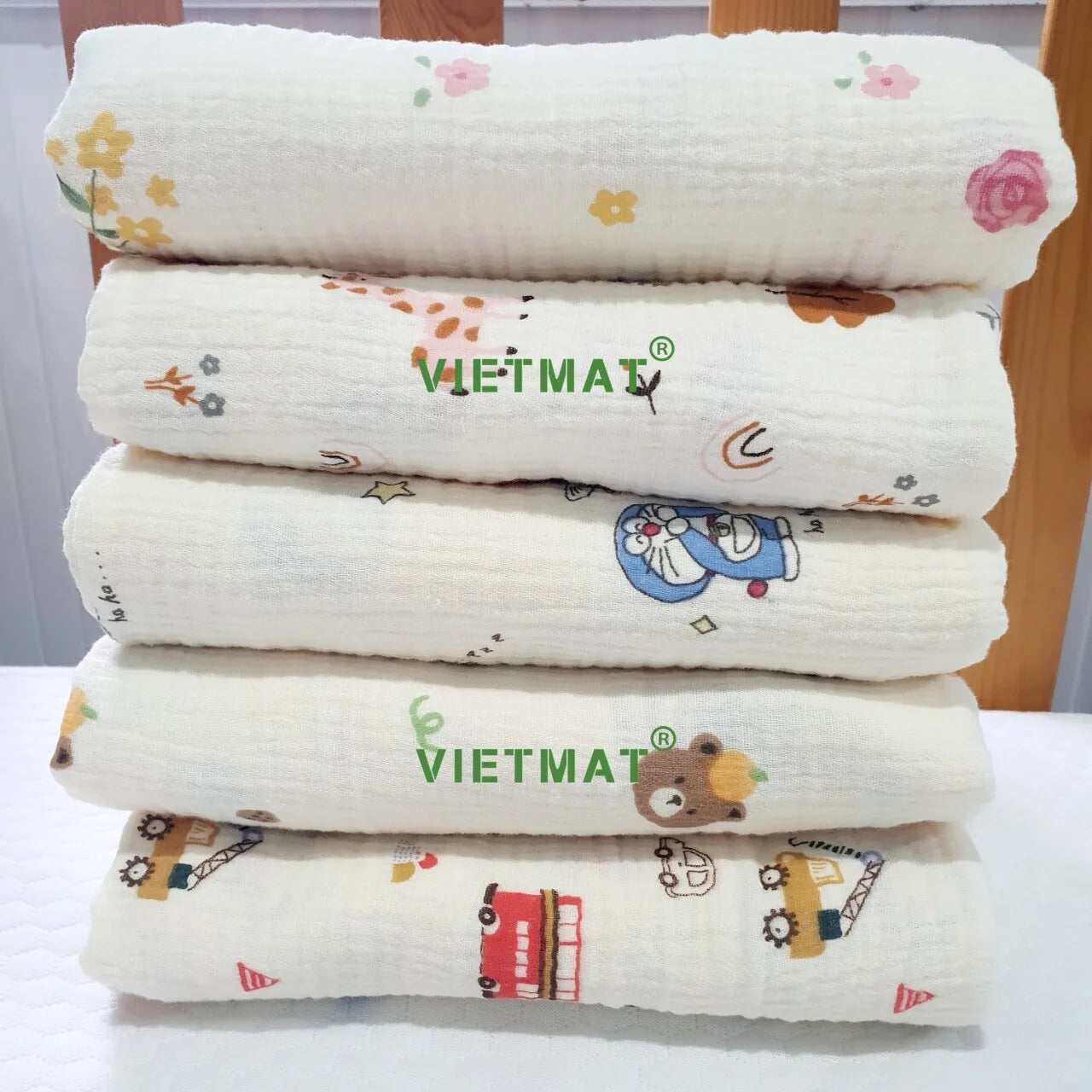 Wholesale Organic Cotton Printed Gauze Muslin Burp Cloth Newborns Soft Absorbent Baby Saliva Towel Customizable Kids Bathroom