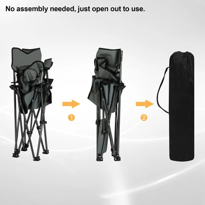 Folding Camping Chair  Lightweight Outdoor Chair Fishing Chair with Headrest Cup Holder Storage Carry Bag for Hiking Picnic Beac
