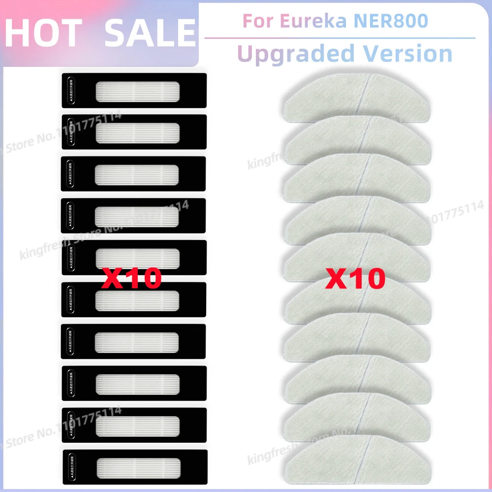 Compatible For Eureka NER800 Robot Vacuum Replacement Parts Main Roller Side Brush Hepa Filter Mop Cloth Accessories
