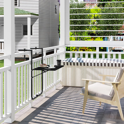 WOLTU Foldable Wall Hanging Balcony Table 3 Levels Height-Adjustable Weatherproof 60x36cm Computer Desk for Garden Outdoor